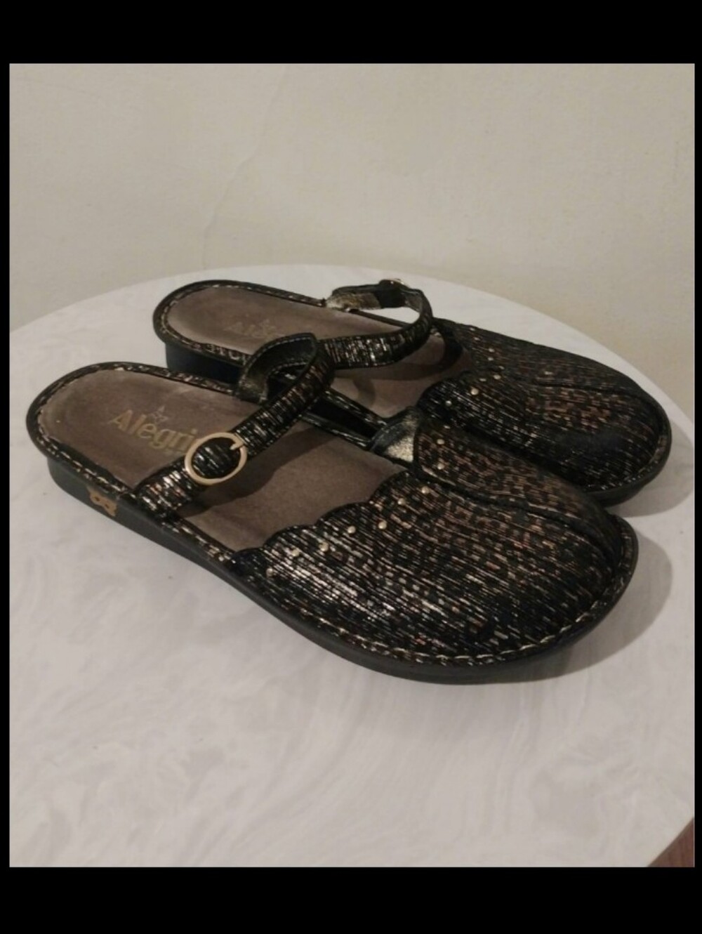 Alegria Mary Jane leopard print mules
